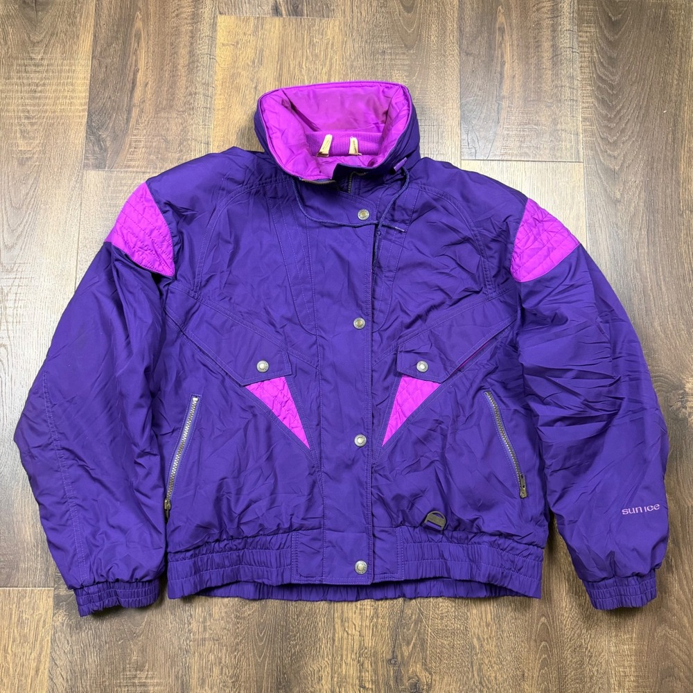 Sun Ice Vintage 90s Ski Jacket Women's XL Purple Colorblock Made in Canada